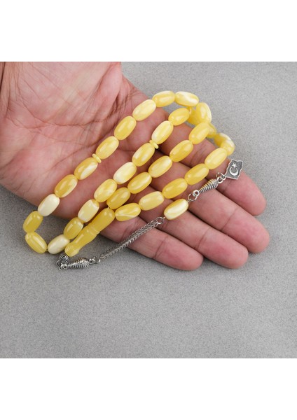 Beyrut Damla Alpaka Püskül Tombul Beyzi Kesim 8X14MM Tesbih modelleri