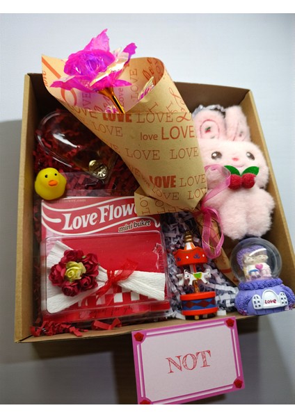 Pembe Kutu Serisi Hediye Kutusu Karışık Sevgiliye Hediye Seti