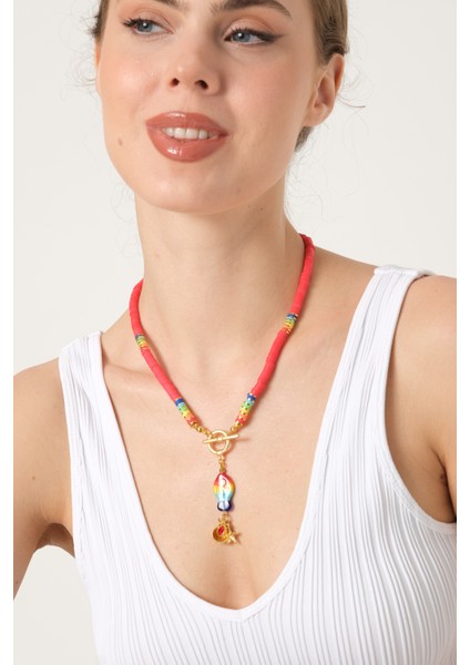 Balık Uçlu Renkli Fimo Boncuklu Kolye modelleri