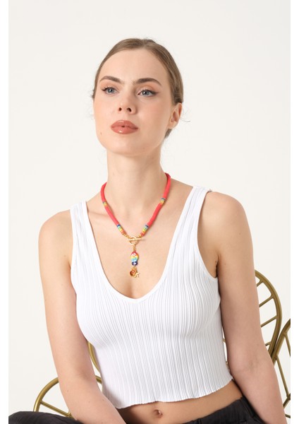 Balık Uçlu Renkli Fimo Boncuklu Kolye indirimleri