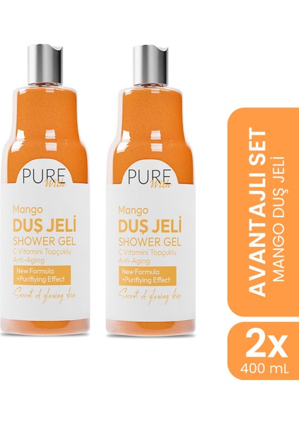 C Vitaminli Mango Özlü Yaşlanma Karşıtı Arındırıcı Duş Jeli – 2X400 ml