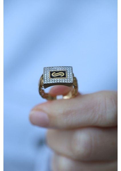 14 Ayar Altın Siyah Mineli Taşlı Gurmet Yüzük fırsatları