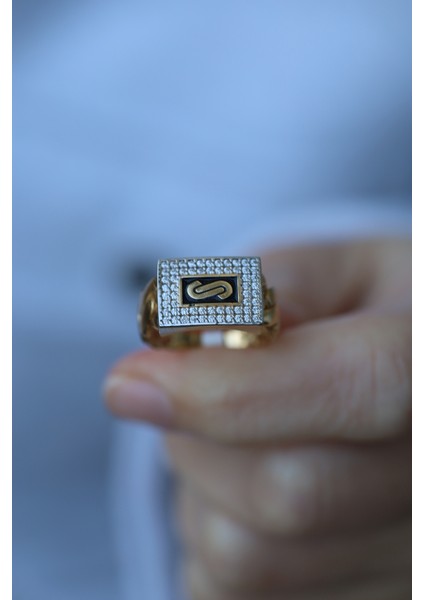 14 Ayar Altın Siyah Mineli Taşlı Gurmet Yüzük indirimleri