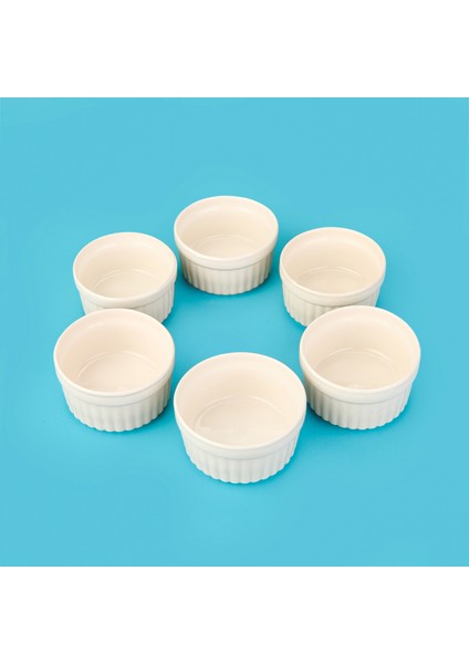 6'lı Suffle Kabı - Beyaz - 10 cm