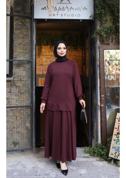 Oval Kesim Modal Etekli Takım