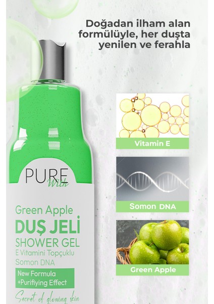 E Vitaminli Yeşil Elma Özlü Arındırıcı Duş Jeli – 2X400 ml fırsatları