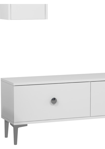 1332TV180-1 Tv Ünitesi Tv Sehpası Beyaz-Gümüş indirimleri