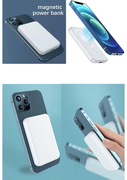 iPhone 11 12 13 14 15 16 17 Pro Max Plus 4000 Mah Magsafe Powerbank Kablosuz Şarj Felak Suresi modelleri