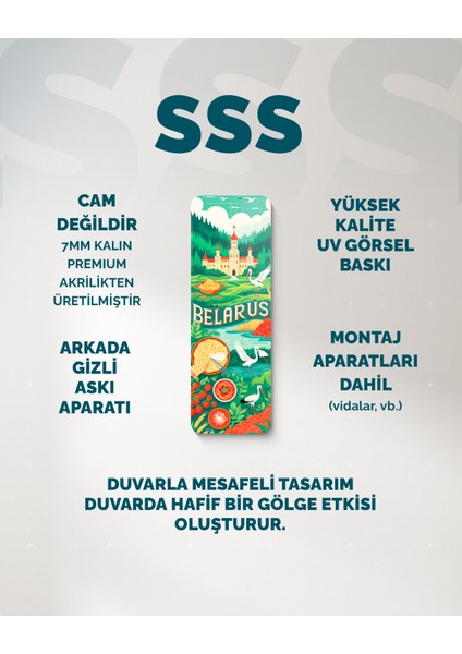 Modern Belarus Seyahat Temalı Pleksi Akrilik Duvar Tablosu – Uv Baskılı Pleksi Dekoratif Tablo – Ev, Ofis, Salon ve Oturma Odası Için Şık ve Modern Duvar Dekoru indirimleri