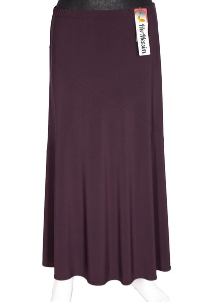 Hesna Kadın Bensu Nervürlü Büyük Beden Sandy Astarsız Mürdüm Etek fiyatları