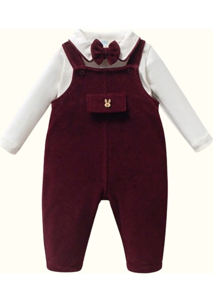 Erkek Bebek Kışlık Lüks Kutulu Hediye Seti Biyeli Gömlek, Kadife Askılı Pantolon 4'lü Takım 617997 fiyatları