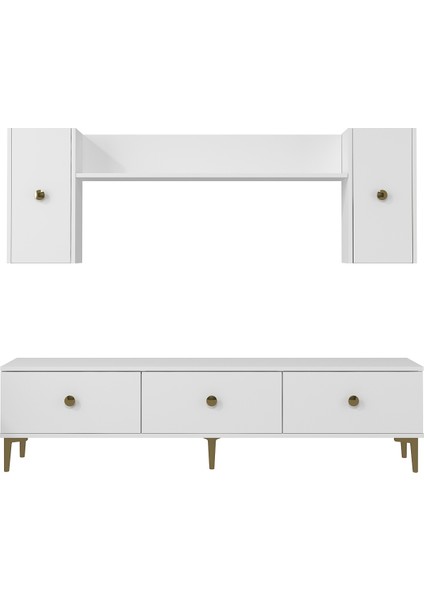 1332TV180-1 Tv Ünitesi Tv Sehpası Beyaz-Altın modelleri