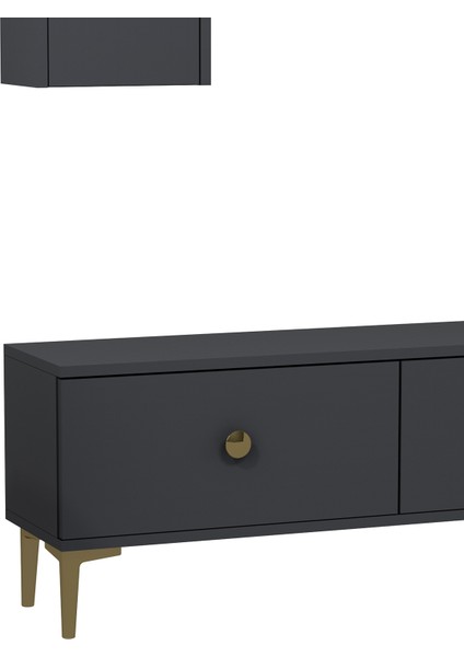 1332TV180-1 Tv Ünitesi Tv Sehpası Antrasit-Altın modelleri