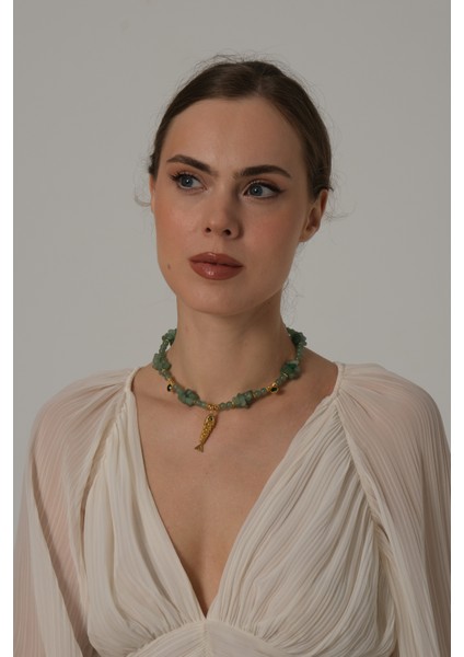 Balık Uçlu Aventurin Kolye modelleri