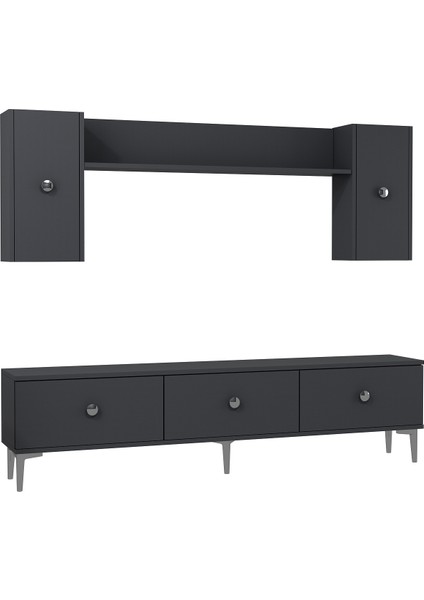 1332TV180-1 Tv Ünitesi Tv Sehpası Antrasit-Gümüş modelleri