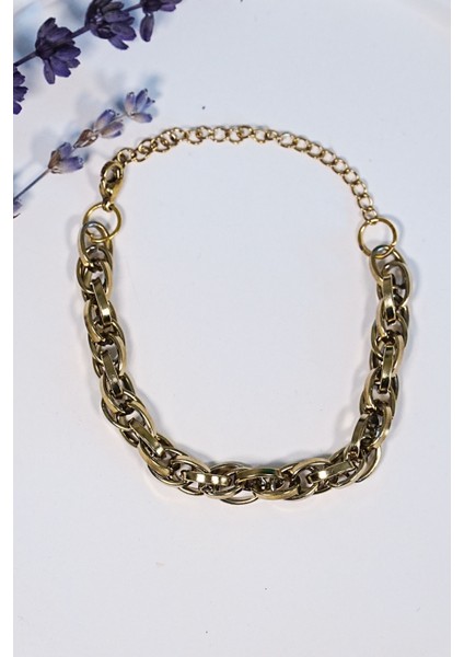 Çelik Halat Bileklik Iç Içe Geçmeli Kararmaz