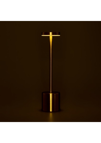 Dekoratif Şarjlı Dokunmatik Masa Lambası - Gold - 31 cm fırsatları