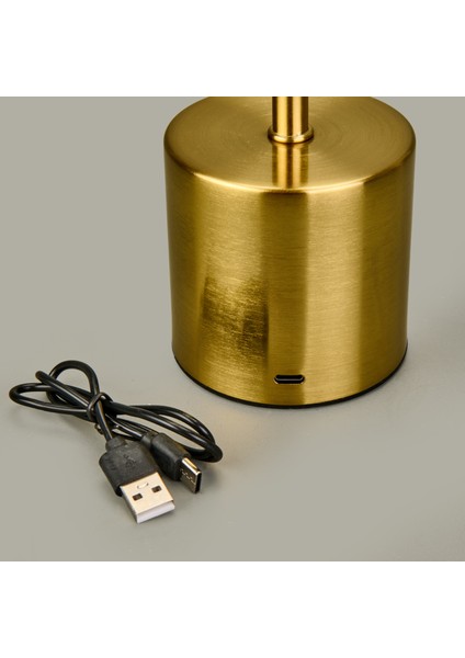 Dekoratif Şarjlı Dokunmatik Masa Lambası - Gold - 31 cm indirimleri