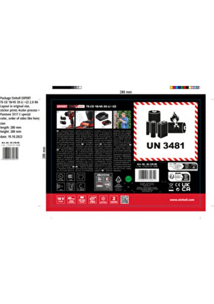 Te-Cd 18/45 Akülü Vidalama Set 1,5 W Güç, 10 mm Anahtarlı Mandren ve 1x2,0 Ah Akü