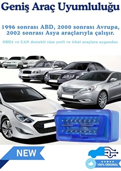 Elm 327 Super Mini Bluetooth V2.1 OBD2 Araç Arıza Tespit Cihazı 12 Volt Universal Araçlar İçin