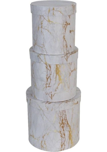 Silindir Hediye Kutusu Seti, Çiçek ve Çikolata Için 3'lü Paket