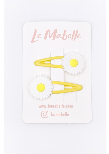 Sarı Papatya 2'li Çıtçıt Kız Çocuk Toka