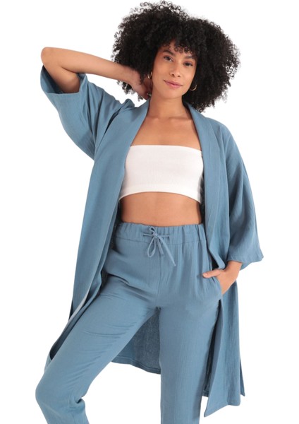 Kimono Üst - Indi̇go