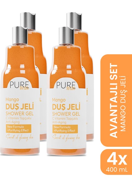 C Vitaminli Mango Özlü Yaşlanma Karşıtı Arındırıcı Duş Jeli – 4x 400 ml