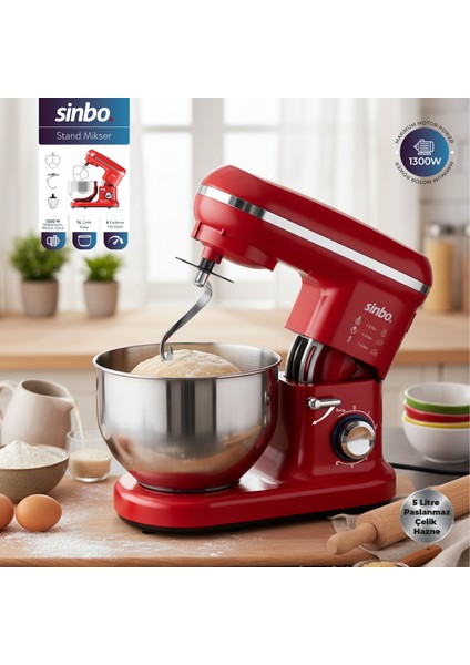 SMX-2770 Stand Mikser Kırmızı
