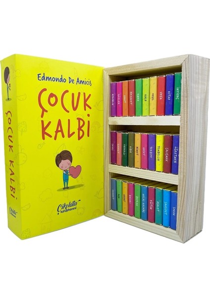 Çocuk Kalbi Temalı Renkli Çikolata Kütüphanesi Keyifli Anlar Için