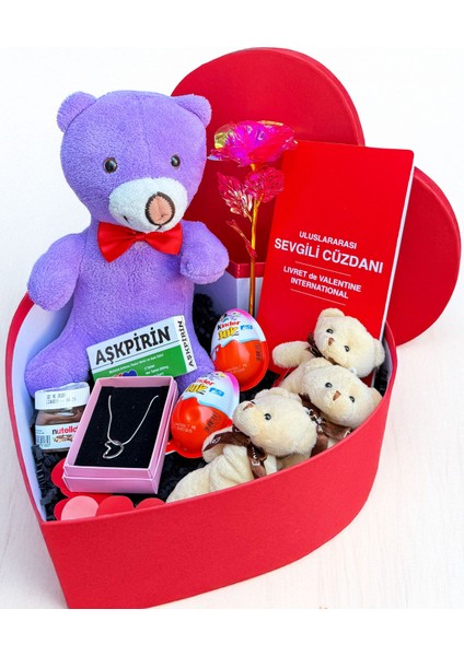 Sevgiliye Romantik Hediye Ayıcıklar ve Sonsuzluk Gülü Seti