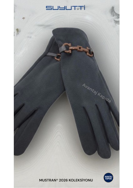 Suyutti Kadın Dokunmatik Süet Eldiven – Tokalı Kışlık Şık Model | Yeni Sezon 2026 Koleksiyonu fırsatları