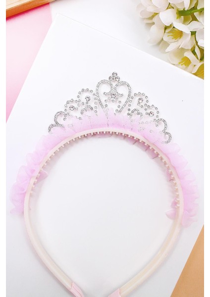 Taşlı ve Taraklı Açık Lila Renkli Kız Çocuk Prenses Taç- Kutulu fiyatları