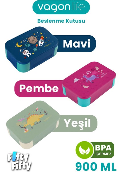 900 ml Tek Kat 3 Bölme Çocuk Beslenme Kutusu -FFB1270 indirimleri
