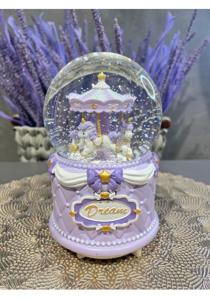 Işıklı Müzikli Otomatik Kar Püskürtmeli Küre Büyük Boy