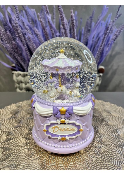 Işıklı Müzikli Otomatik Kar Püskürtmeli Küre Büyük Boy modelleri