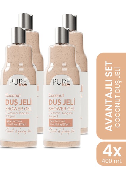 Hindistan Cevizi Özlü Nemlendirici Duş Jeli – 4X400 ml