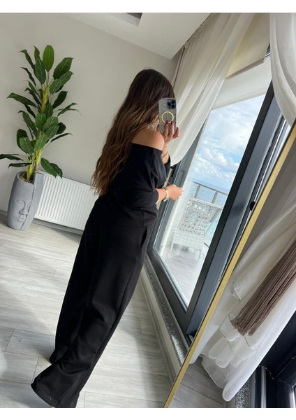 Cottonlab Kadın Uzun Kollu Tek Omuzdan Açık Modal Bluz ve Pantolon Ikili Takım fırsatları