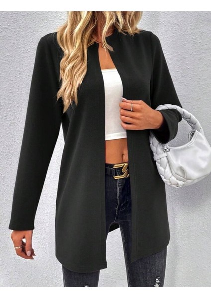 Cottonlab Kadın Uzun Kollu Önü Açık Uzun Modal Ceket modelleri