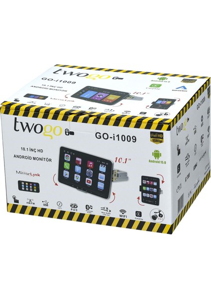 GO-I1009 Android Monitör 10,1 Inç Hd Dokunmatik Ekran Carplay 2GB+32GB 60WX4 Gps Bt USB
