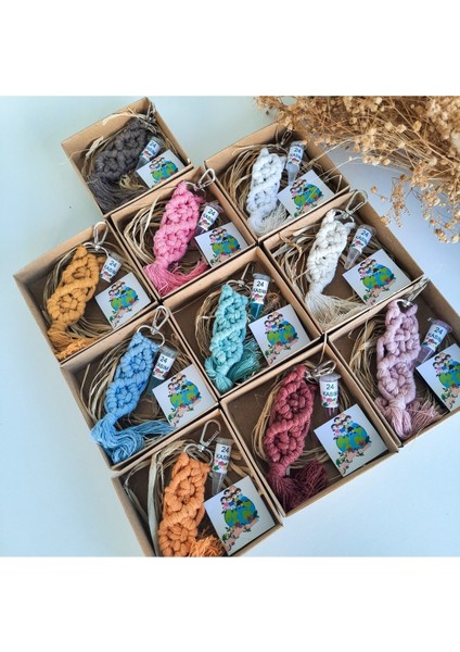 10'lu Makrome Anahtarlık ve Çikolata Seti, Özel Günler Hediye Kutusu