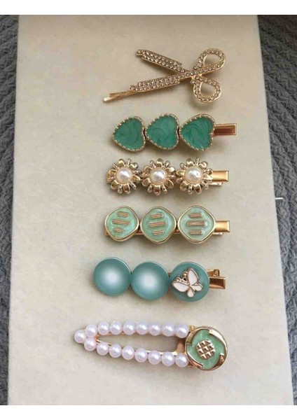 Yeşil Renk 6lı Toka Seti