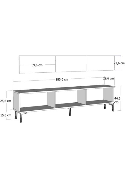 1333TV180-1 Tv Tv Sehpası Antrasit-Altın indirimleri