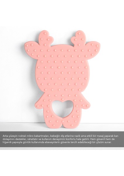 Geyik Silikon Diş Kaşıyıcı - Sevimli Hayvan Figürlü Bebek Diş Kaşıyıcı Dişlik Pembe fiyatları