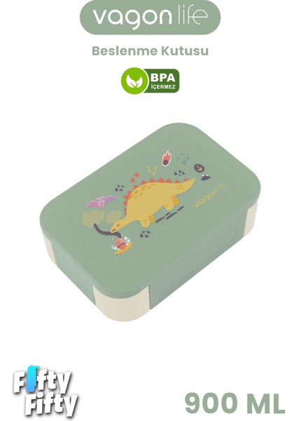 900 ml Tek Kat 3 Bölme Çocuk Beslenme Kutusu -FFB1270