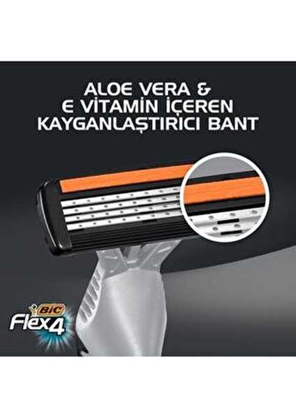 Flex 4 Tıraş Bıçağı 3'lü (4 Bıçak) Kullan-At Özellikli Erkek Tıraş Bıçağı