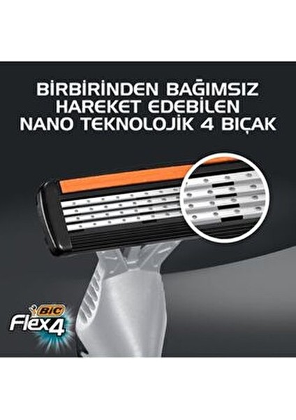 Flex 4 Tıraş Bıçağı 3'lü (4 Bıçak) Kullan-At Özellikli Erkek Tıraş Bıçağı