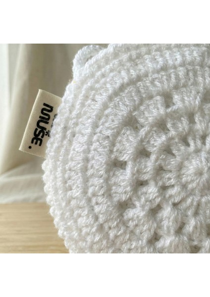 El Örgüsü Kız Çocuk Omuz Çantası - Snow Flake - Beyaz Yuvarlak fiyatları