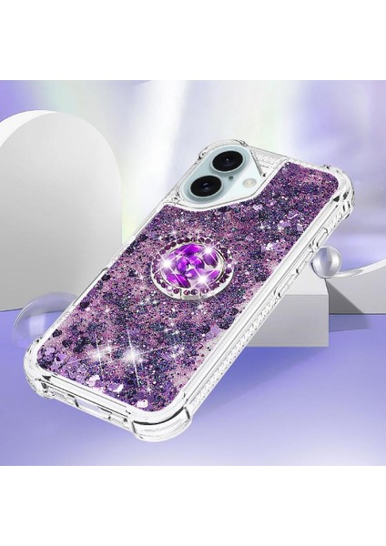 Halka Kickstand Halka Kickstand Köpüklü Kum ile IPhone 16 Için Telefon Kılıfı (Yurt Dışından) fırsatları