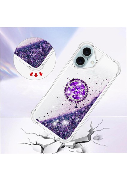 Halka Kickstand Halka Kickstand Köpüklü Kum ile IPhone 16 Için Telefon Kılıfı (Yurt Dışından) indirimleri